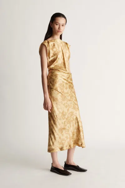 Lee Mathews Nichhia Drape Dress In Honeycomb