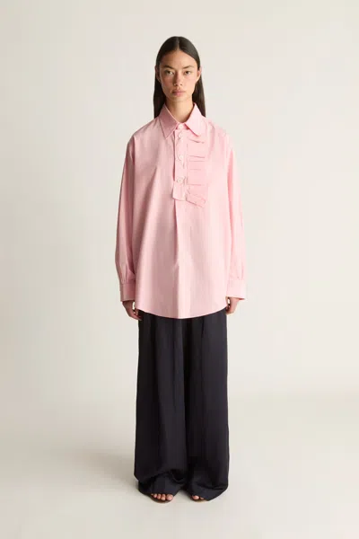 Lee Mathews Nina Silk Ls Shirt In Rose