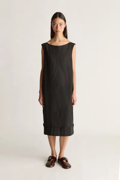 Lee Mathews Nina Silk Ruffle Dress In Black
