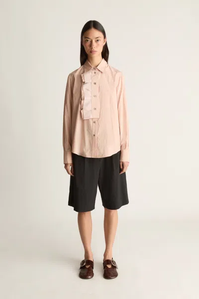 Lee Mathews Nina Silk Tailored Shirt In Powder