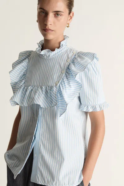 Lee Mathews Odette Blouse In Blue