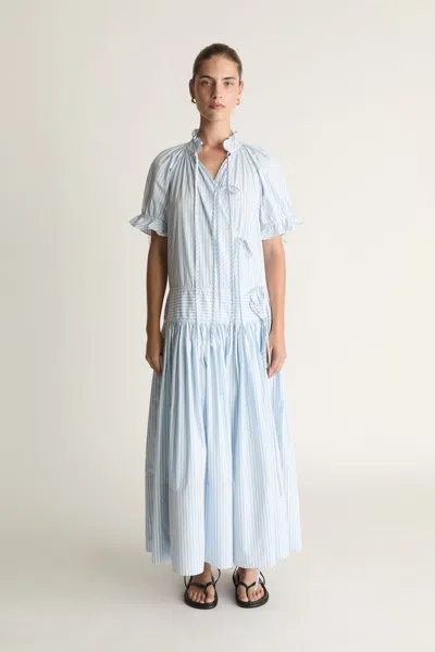 Lee Mathews Odette Wrap Dress In Blue