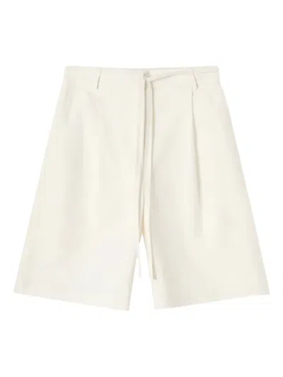 Lee Mathews Parker Pleated Tie-waist Shorts In Neutral