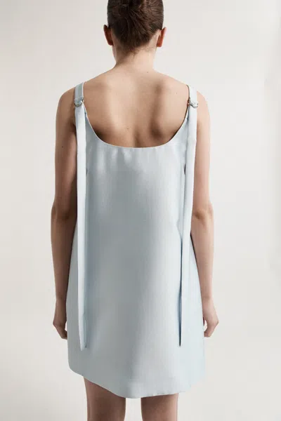Lee Mathews Penny Scoop Neck Mini Dress In Ice