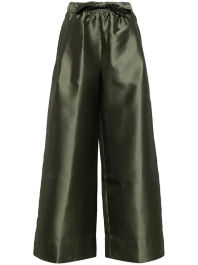 Lee Mathews Penny Wide-leg Trousers In Green