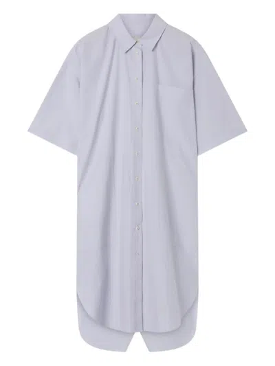 Lee Mathews Pocket Shirt Dress In Blue