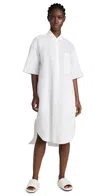 Lee Mathews Poplin Short Sleeve Shirt Dress Natural 2 In Natural