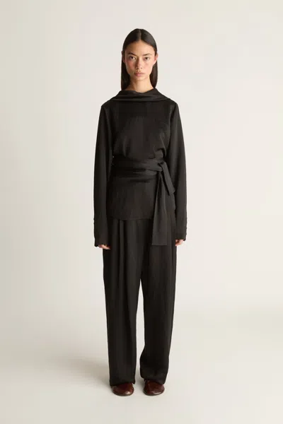 Lee Mathews Powell Open Back Shirt In Black