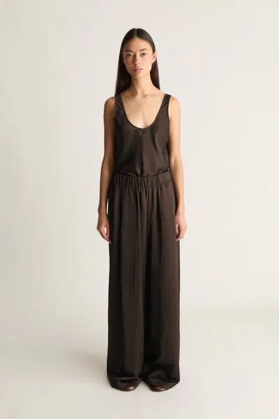 Lee Mathews Powell Wide Leg Pant In Brown