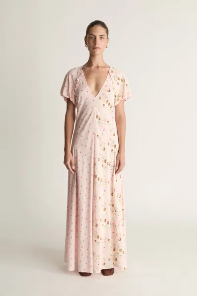 Lee Mathews Prim Maxi Dress In Pink