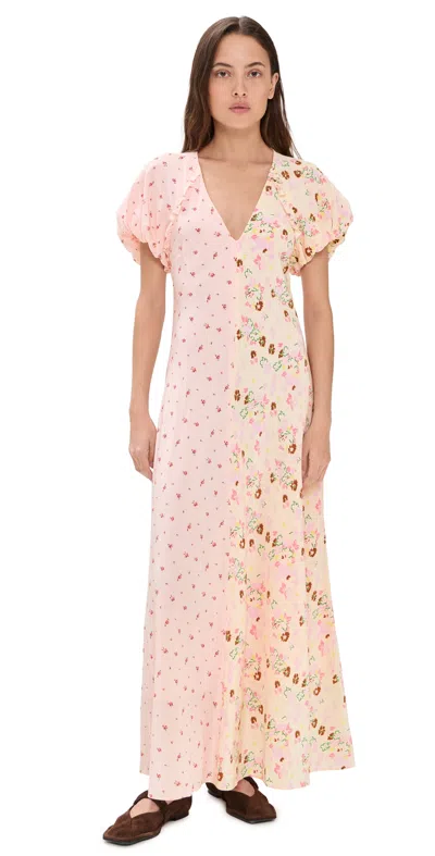 Lee Mathews Prim Silk Dress Blush