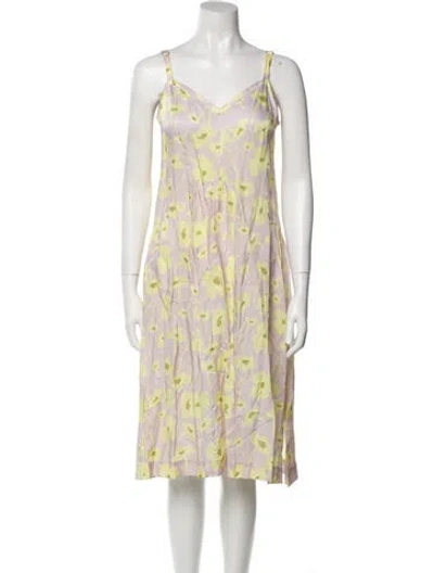 Pre-owned Lee Mathews Printed Knee-length Dress In Purple