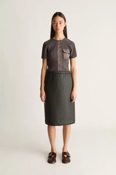 Lee Mathews Puff Midi Skirt In Black