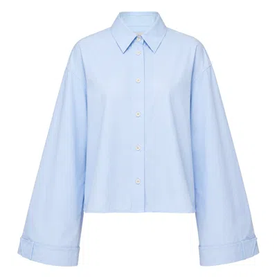 Lee Mathews Rennie Cropped Shirt In Blue