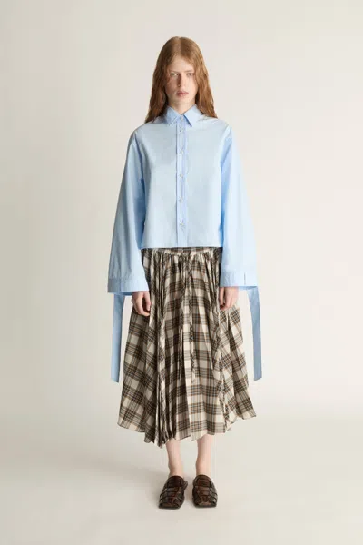 Lee Mathews Rennie Cropped Shirt In Blue