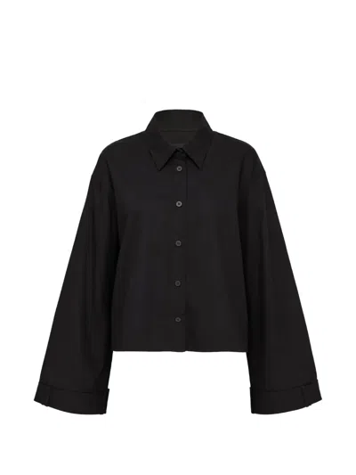 Lee Mathews Rennie Wide-sleeve Shirt In Black