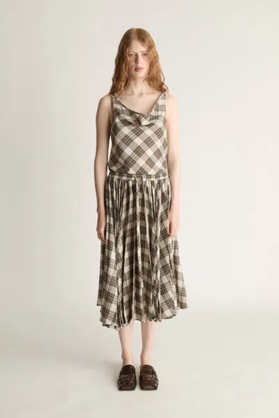 Lee Mathews Rowan Pleat Skirt In Green