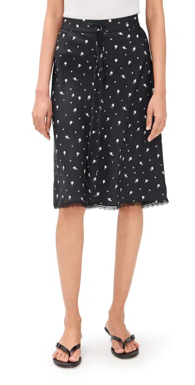 Lee Mathews Roxie Silk Skirt Black