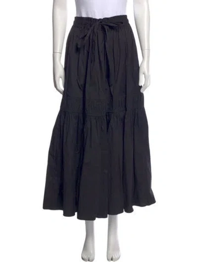 Pre-owned Lee Mathews Ruffle Embellishment Long Skirt In Blue