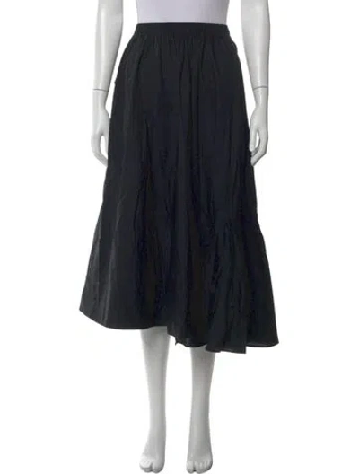 Pre-owned Lee Mathews Ruffle Embellishment Midi Length Skirt In Blue