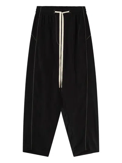 Lee Mathews Sandy Drawstring-waist Trousers In Black