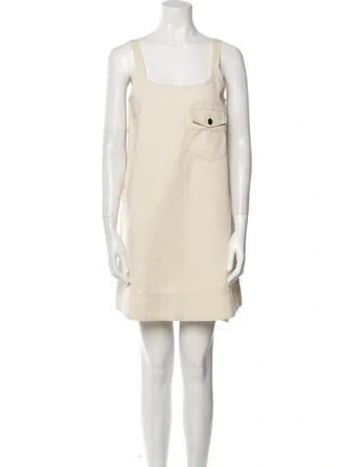 Pre-owned Lee Mathews Scoop Neck Mini Dress W/ Tags In Neutral