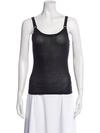 Pre-owned Lee Mathews Scoop Neck Sleeveless Top In Gray