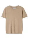 Lee Mathews Short-sleeve Cashmere Top In Neutral