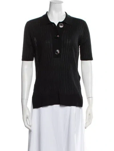 Pre-owned Lee Mathews Short Sleeve Polo In Black