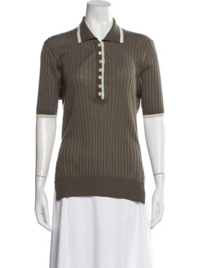 Pre-owned Lee Mathews Short Sleeve Polo In Brown