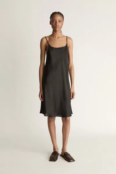 Lee Mathews Silk Habotai Slip In Black