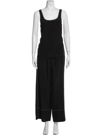 Pre-owned Lee Mathews Silk Pant Set In Black