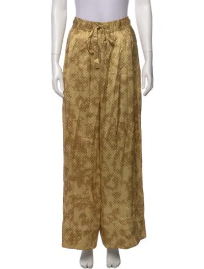 Pre-owned Lee Mathews Silk Wide Leg Pants In Multi