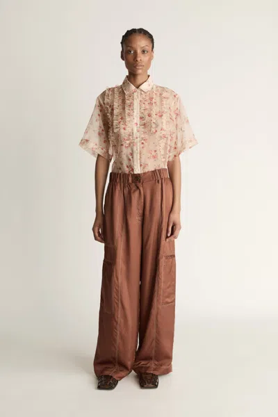 Lee Mathews Sloane Relaxed Pant In Brown
