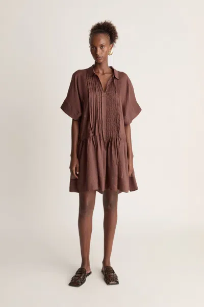 Lee Mathews Soma Mini Dress In Chocolate