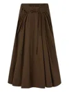 Lee Mathews Spencer Gathered Skirt In Brown