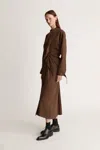 Lee Mathews Spencer Ruffle Dress In Brown