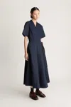 Lee Mathews Spencer Wrap Dress In Blue