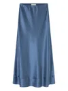 Lee Mathews Stella Satin Midi Skirt In Blue