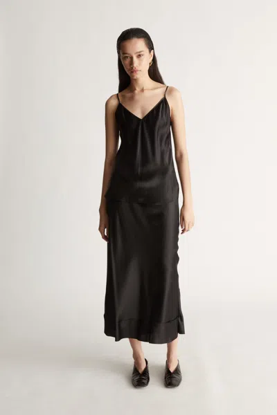 Lee Mathews Stella Silk Satin Cami In Black