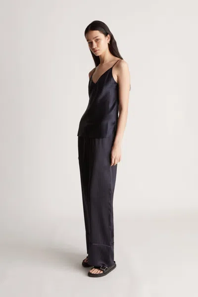 Lee Mathews Stella Silk Satin Cami In Midnight