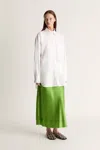 Lee Mathews Stella Silk Satin Skirt In Apple