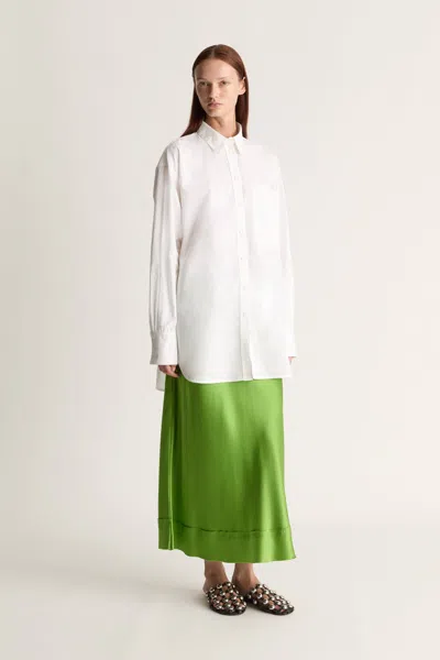 Lee Mathews Stella Silk Satin Skirt In Apple