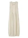 Lee Mathews Striped Button Dress In Neutral