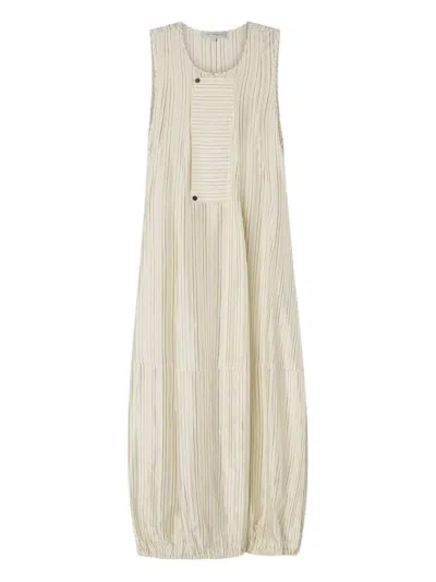 LEE MATHEWS STRIPED BUTTON DRESS