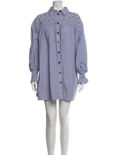 Pre-owned Lee Mathews Striped Mini Dress In Multi