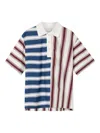 Lee Mathews Striped Polo Top In Multi