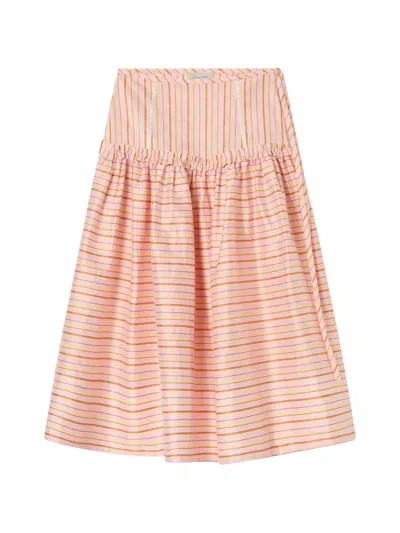 Lee Mathews Striped Skirt In Pink