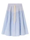 Lee Mathews Striped Tiered Skirt In Blue