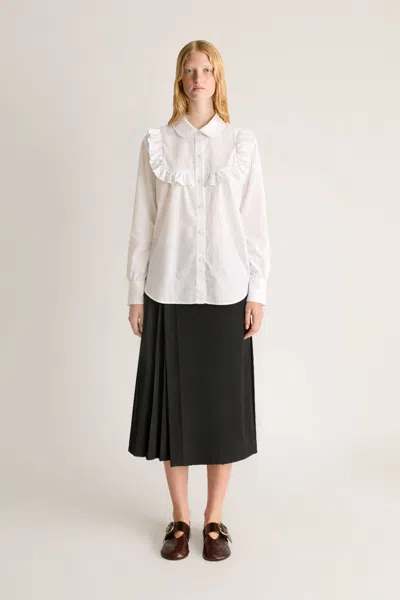 Lee Mathews Talbert Frill Shirt In Natural